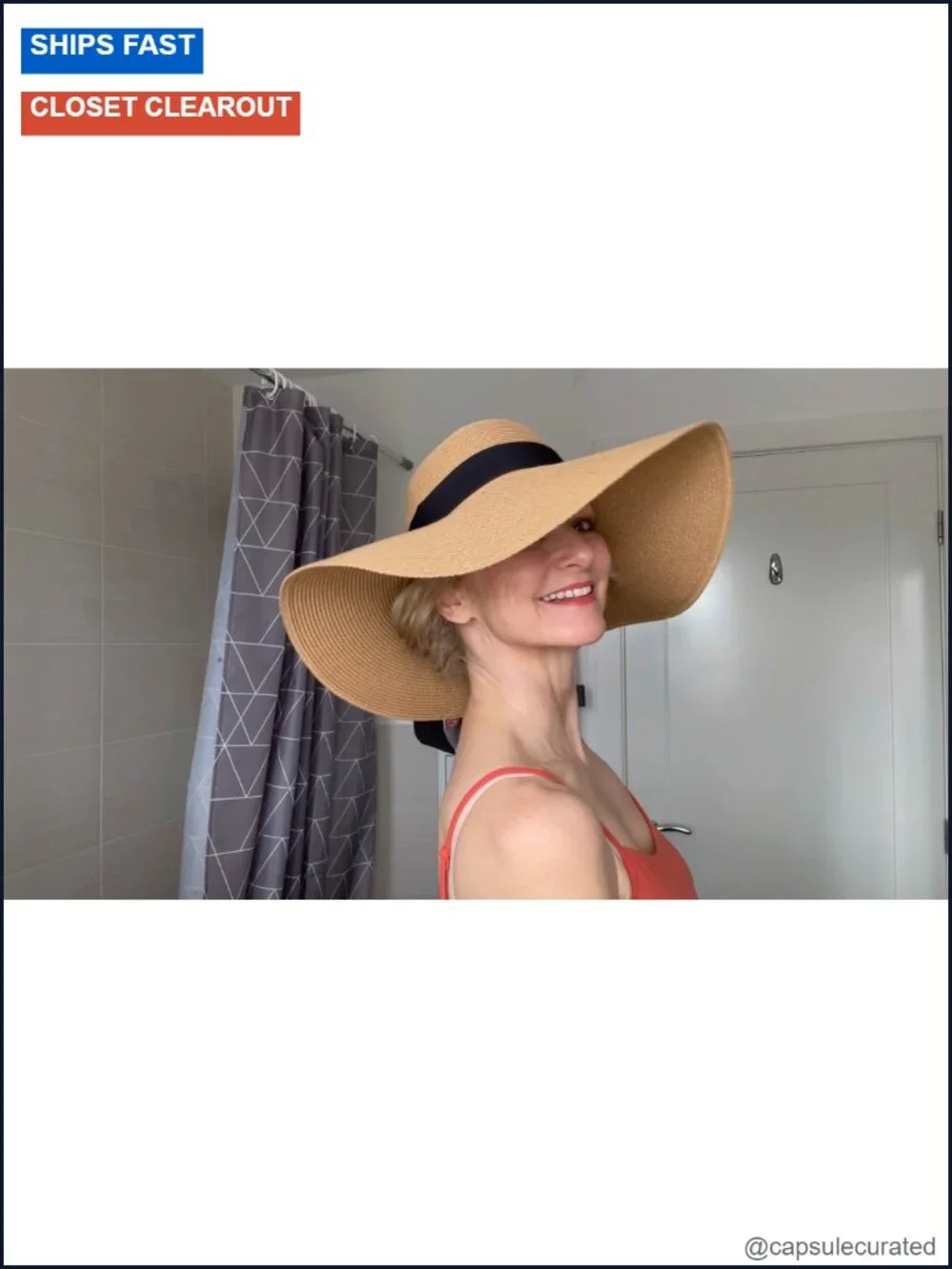 Women's Floppy Sun Hat with Paper Straw, Wide Brim, Packable for Travel